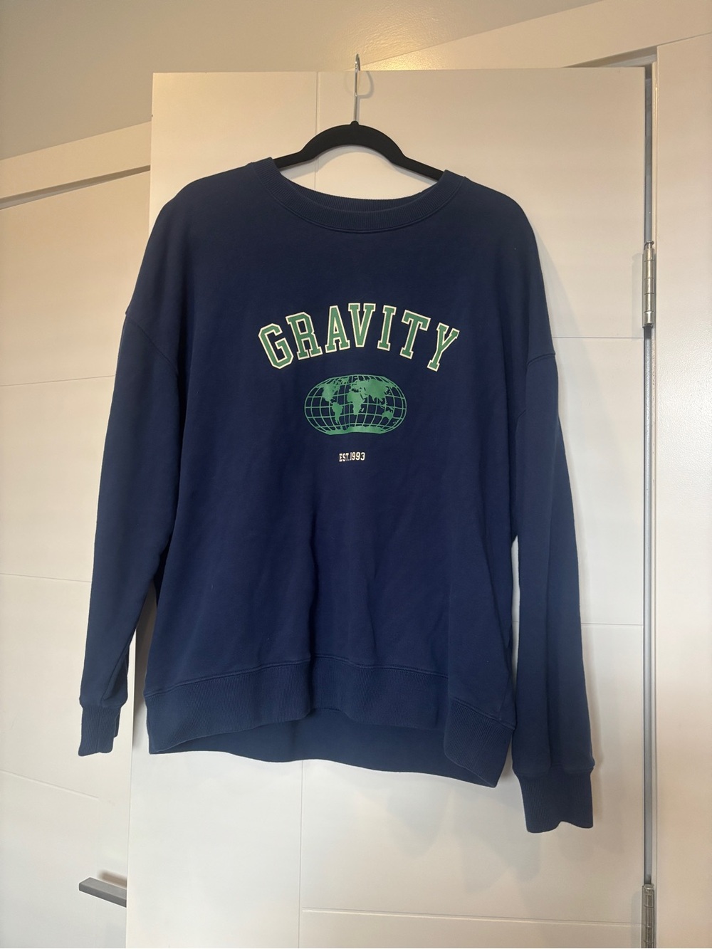OAK + FORT Navy Oversized Graphic Crewneck
